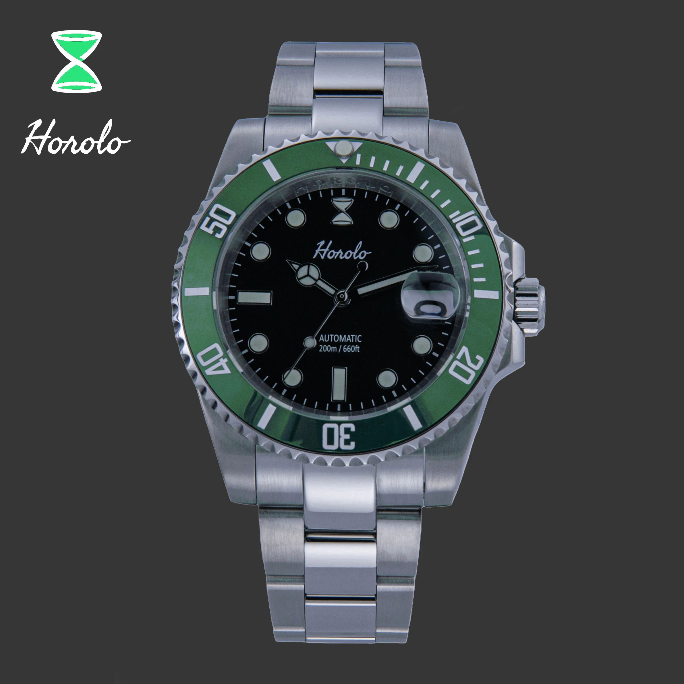 

Horolo Submariner 200 Meter Water Resistance Super Luminous Stainless steel 316L NH35 Automatic Movement Men' Watch Gift