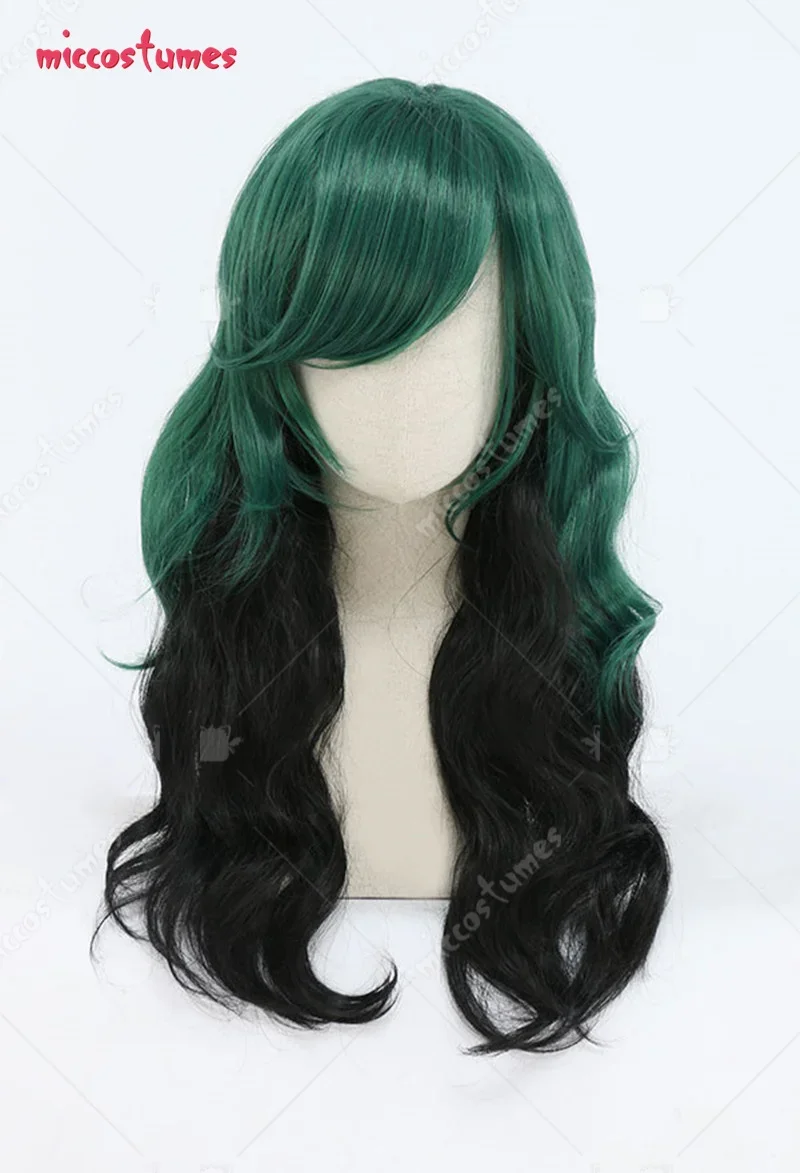 

Female Black and Green Long Curly Cosplay Wig