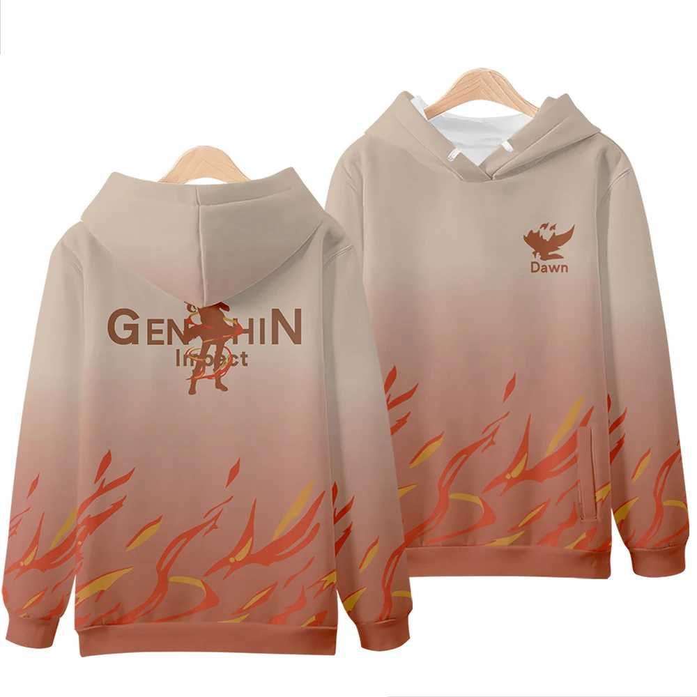 Genshin Hoodie Impact Unisex, Hoodie lengan panjang pria dan wanita untuk musim dingin, Pakaian Harajuku ukuran Plus musim gugur