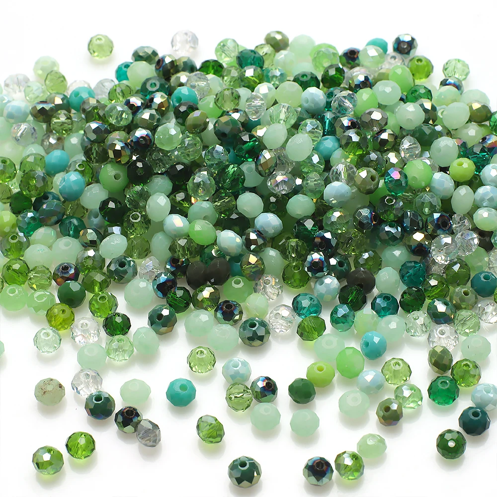 500 stks/partij 4MM AB Kristalglas Rondelle Facet Losse Spacer Ronde Kralen voor DIY Maken Ketting Armband Sieraden accessoires