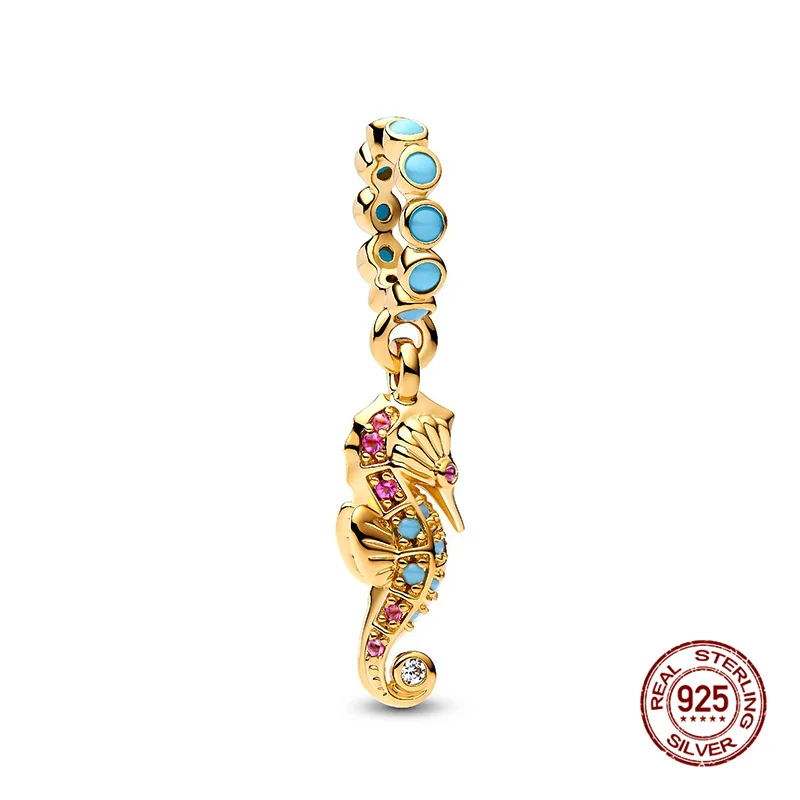 Original Goldene Gebäude und Sonne und Mond 925 Silber Charms Perlen passend für 3mm Original Armbänder Damen DIY Edelschmuck Geschenke