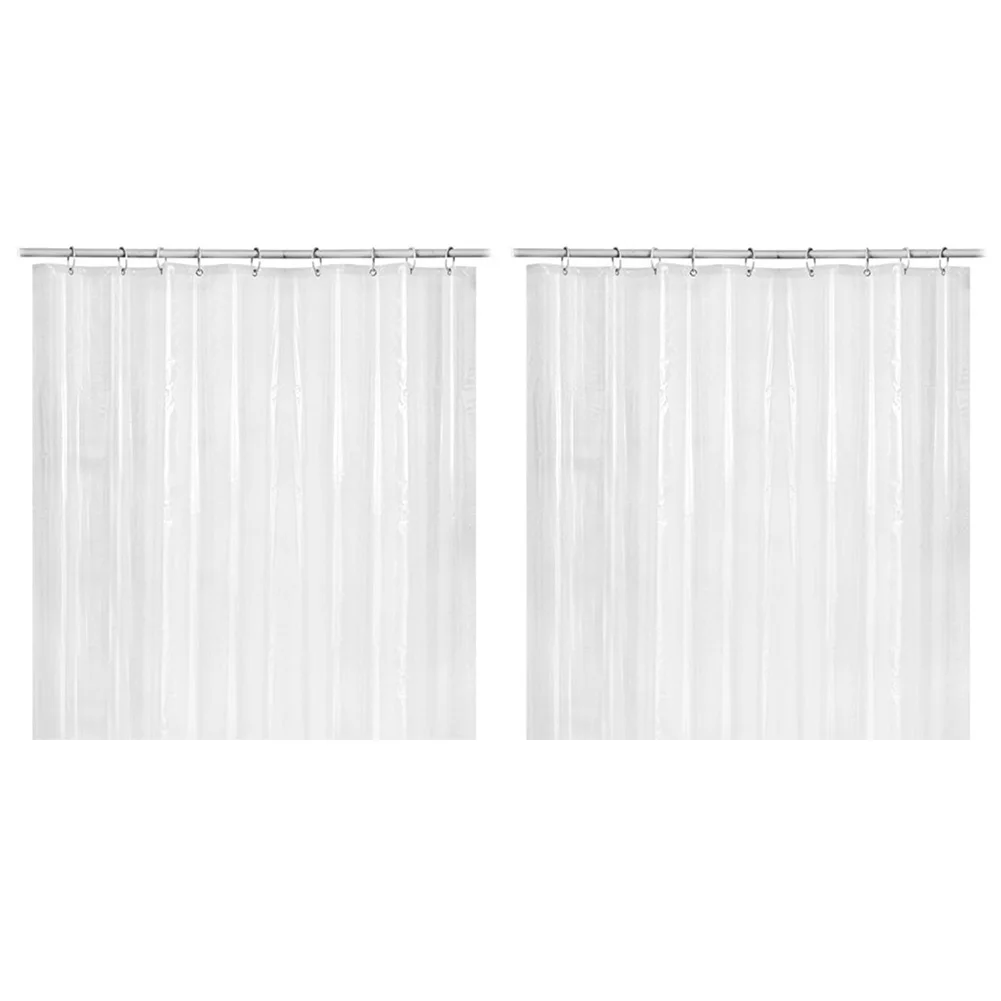 

Clear Shower Curtain with Heavy Magnets Shower Curtain Liner 12 Hooks PEVA Shower Liner 180x180/200cm for Bathroom