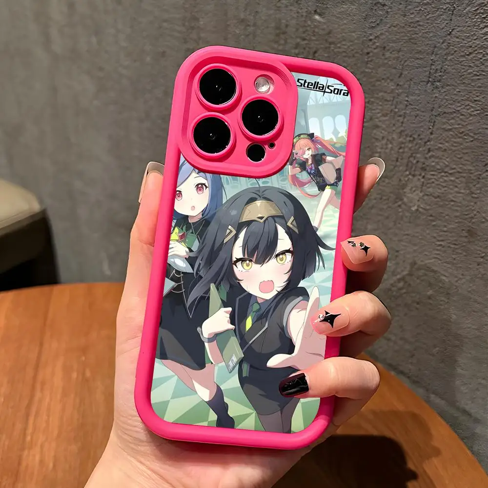 

Stella Sora Phone Case for iPhone 17 16 15 14 13 12 11 Air Pro Max Plus Red Soft TPU Shockproof Cover