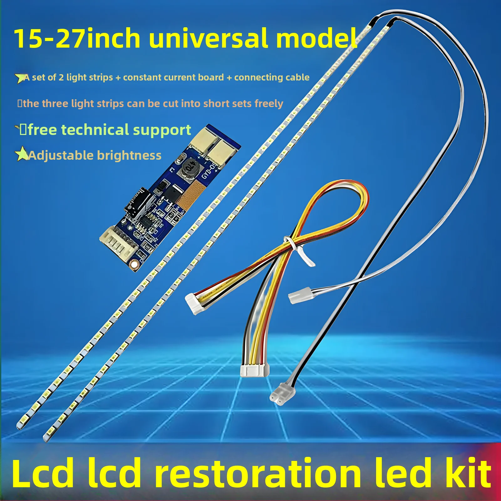 Universal LED Backlight Strip Light Kit 15-24 Inch CCFL to LED Monitor Conversion Constant Current Plate for 15 17 19 20 22 24 I