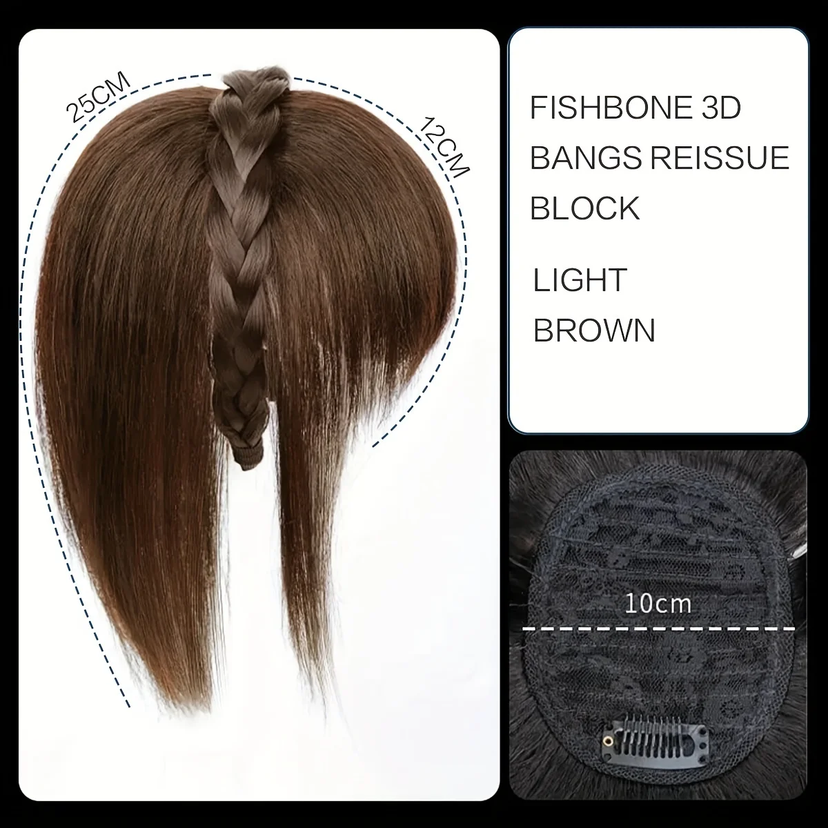 Synthetic Hair Topper With Headband Hair Bangs 3D Hair Bangs Synthetic Hair Clip In Hair Extensions For Daily Use Hair Accessori