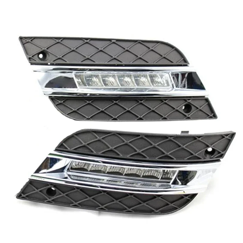 Pair Left&Right Daytime Running Light Assembly For Benz ML350 W164 ML300 ML320 2010-2011 Car Front Bumper Fog Light Grille Cover