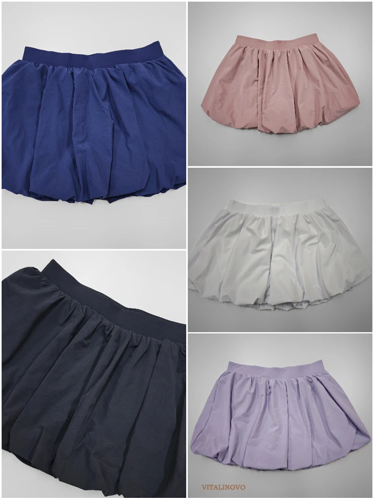 VITALINOVO Damen-Minirock, Skort, fließend, plissiert, hohe Taille, Rüschen, Tennisröcke für Damen, Blasensaum, sportlicher Skater, Golf – Detail 10