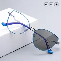 VKYEE gafas de lectura fotocromáticas con bloqueo de luz azul para mujer, gafas ópticas graduadas para miopía e hipermetropía
