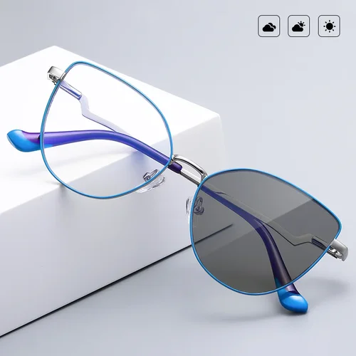 VKYEE gafas de lectura fotocromáticas con bloqueo de luz azul para mujer, gafas ópticas graduadas para miopía e hipermetropía