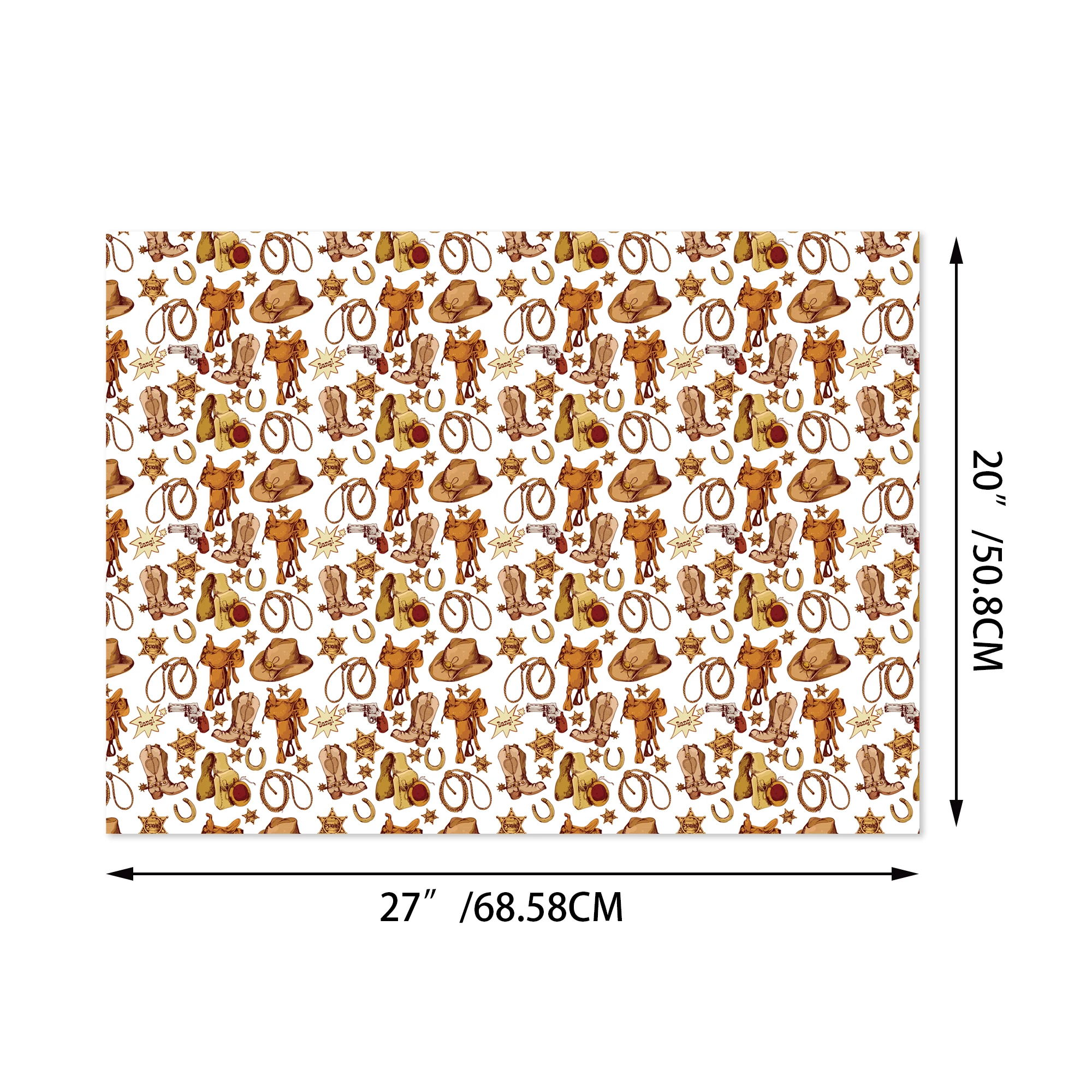 12pcs Wild West Cowboy Birthday Gifts Wrapping Papers Wrapping Decoration Tissue Baby Shower Party Crafts Presents Packing Paper