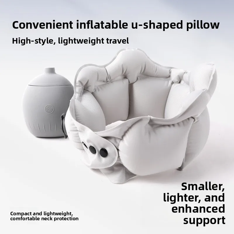 Inflatable U-shaped Pillow Press Portable Neck Pillow Small and Easy To Store Travel Car Plane