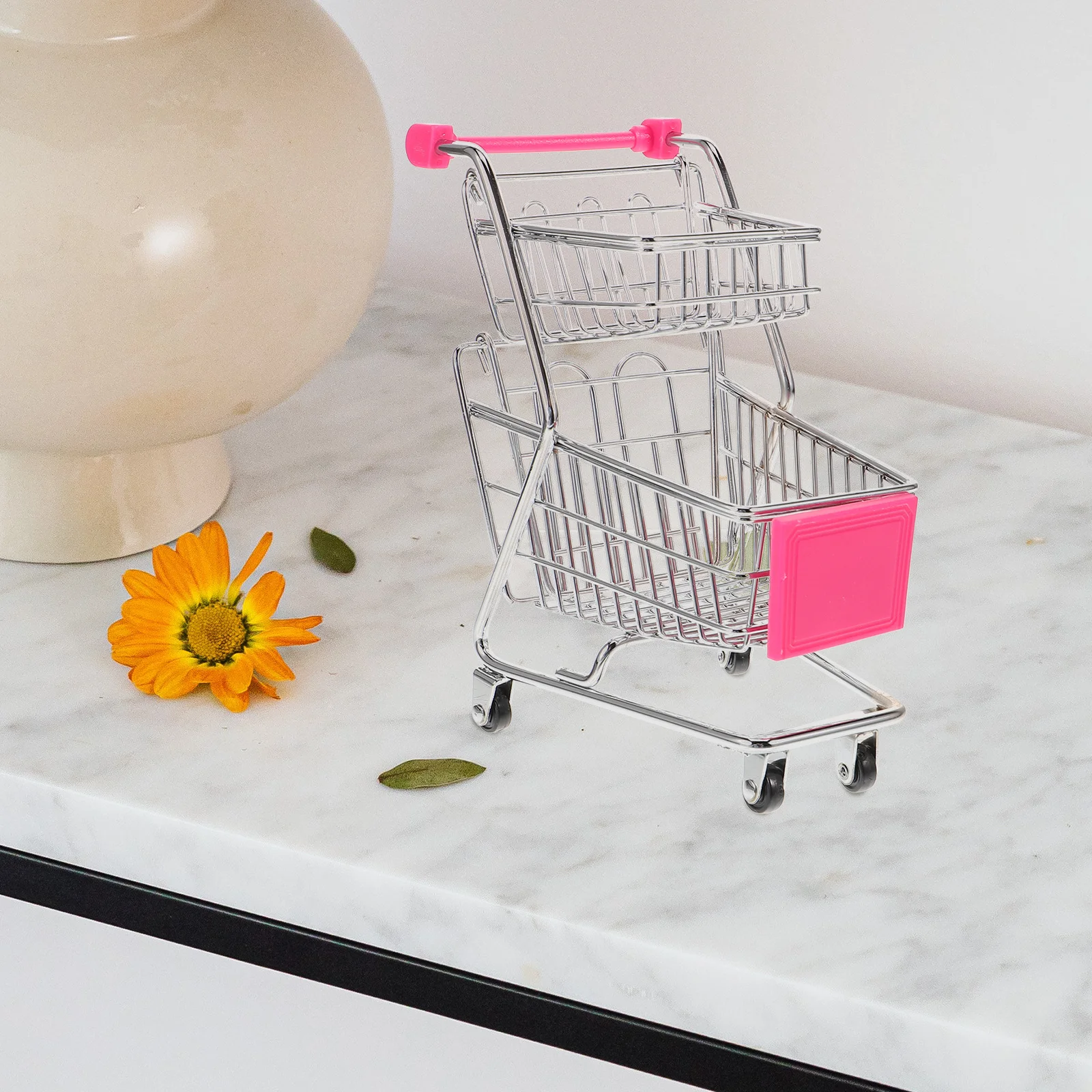 Cesta reutilizable de acero inoxidable para comida frita, Mini carrito de compras, cestas de almacenamiento de cocina multifunción, Mini carrito