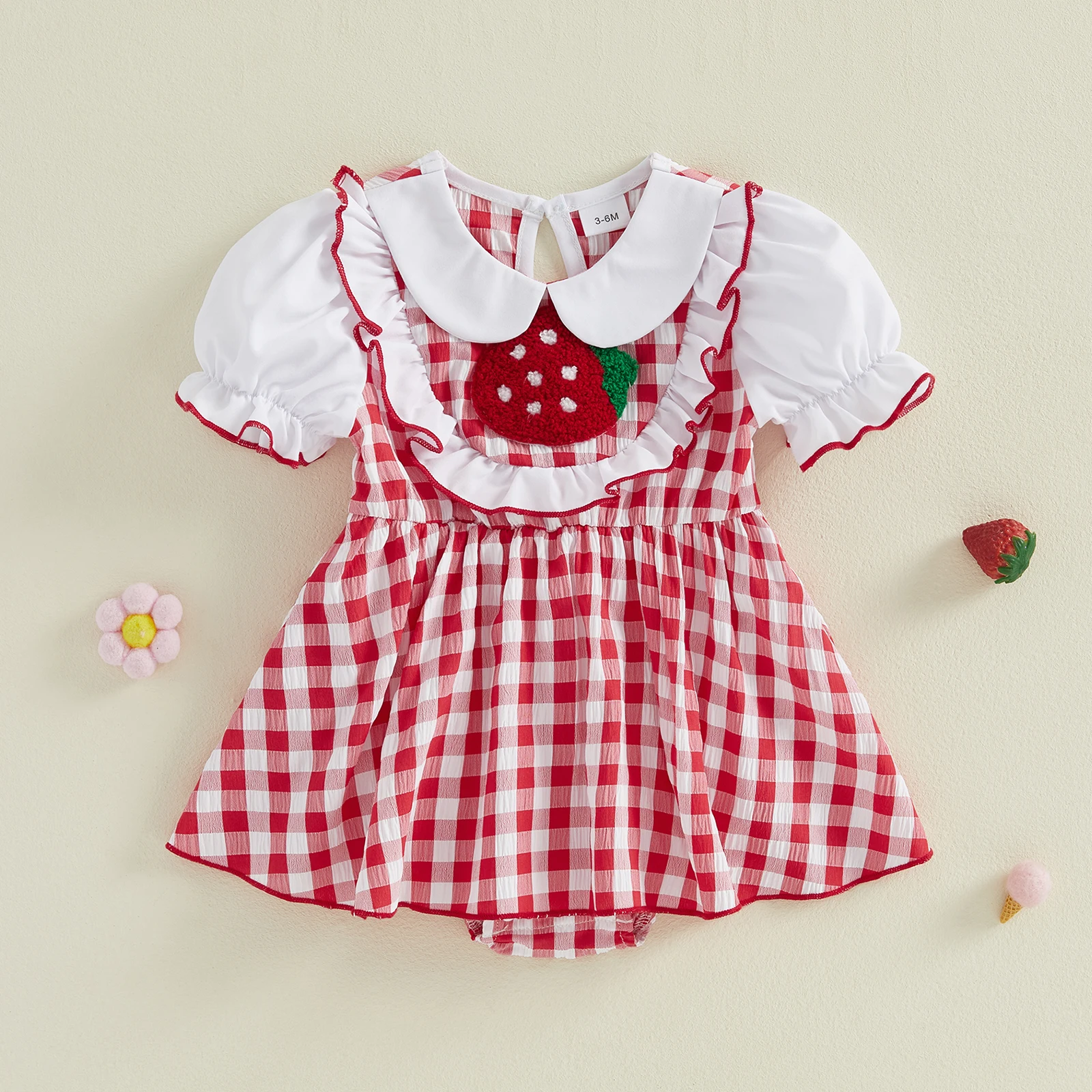 Baby bloemenprint ruche mouw romper jumpsuit baby meisje zomer bodysuit pasgeboren playsuit outfit met strikdetail