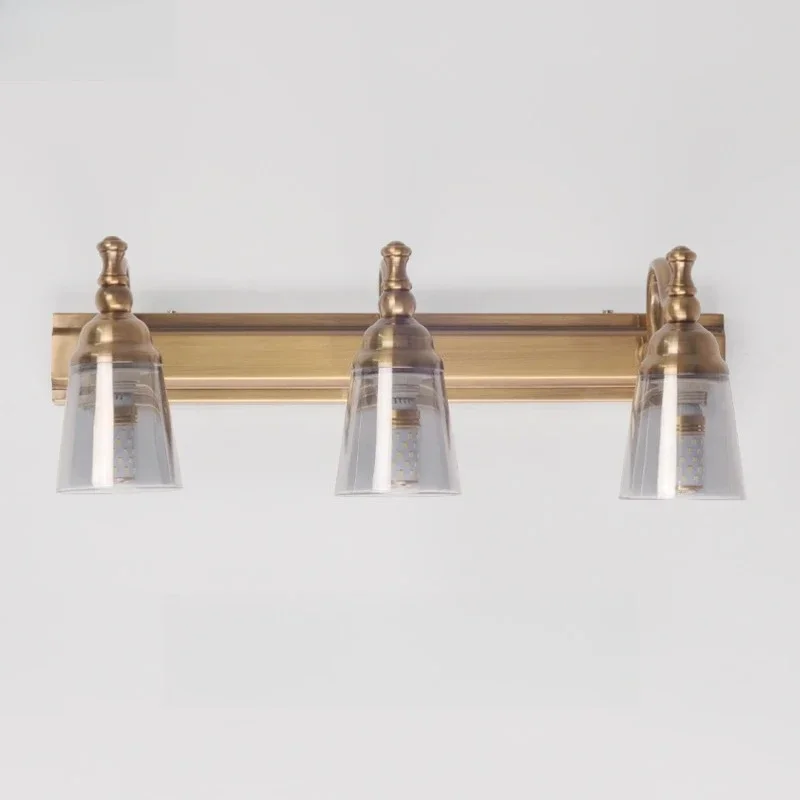

Винтажный бронзовый настенный светильник LED с плафоном из стекла в форме трубы для ванной комнаты, туалета, зеркала
