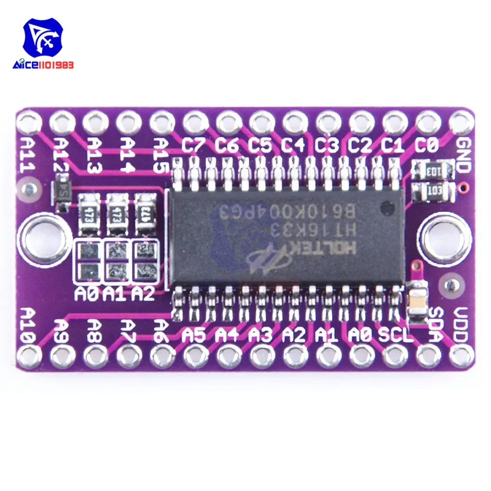 diymore HT16K33 16x8 LED Dot Matrix Drive Control Module Digital Tube Driver Development Board for Arduino