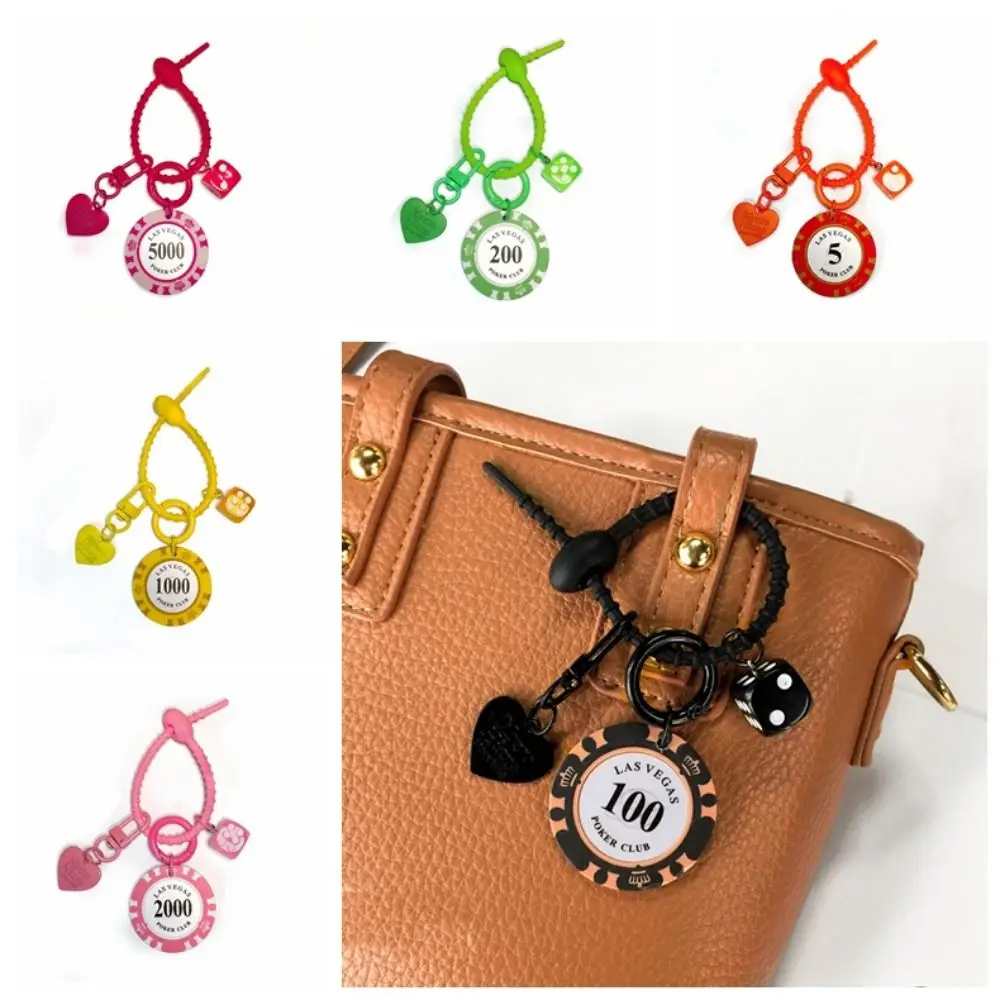 Silicone Lucky Chip Keychain Gaming Club Number Block Las Vegas Series Chip Pendant Multi Functional Creative