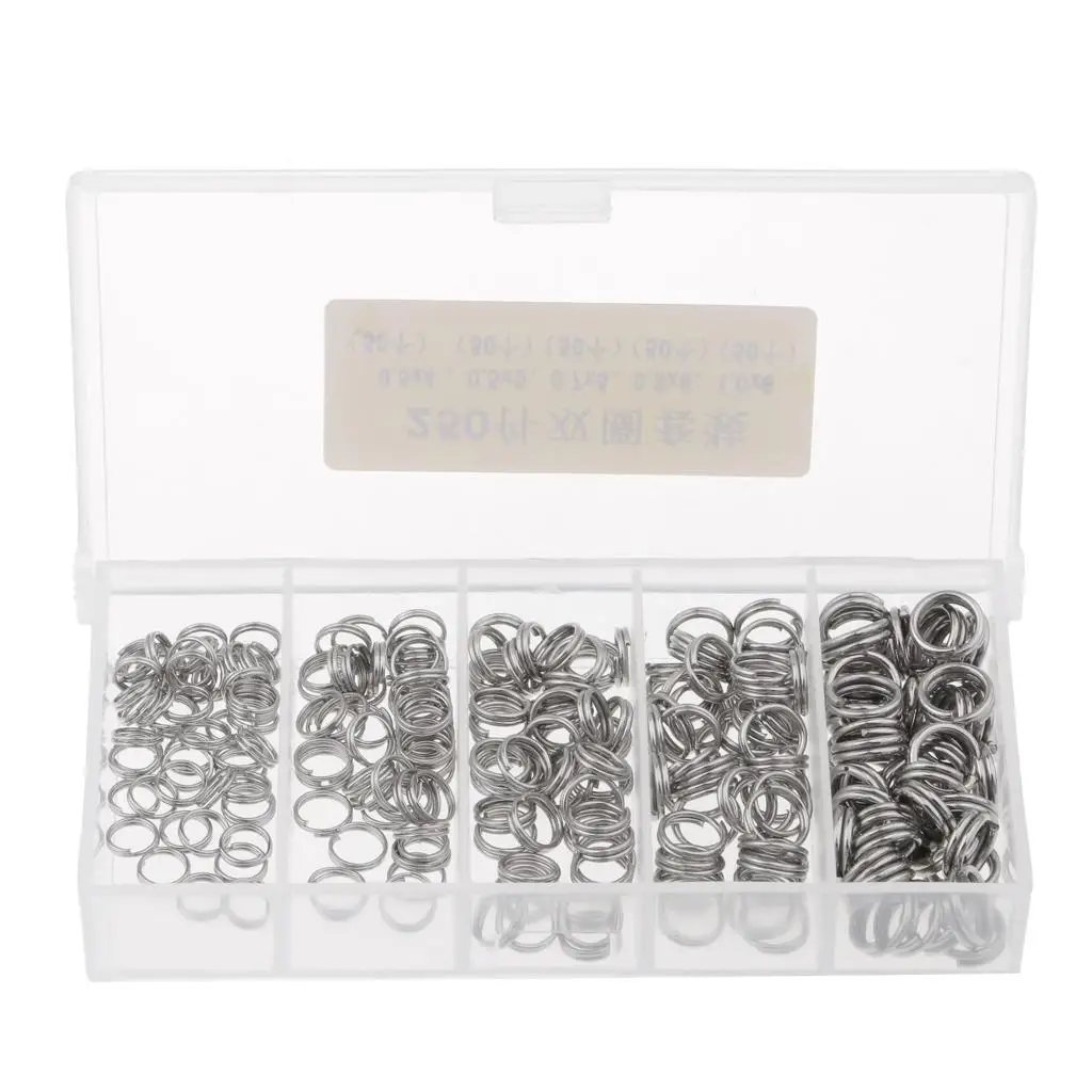 Snap Fishing Stainless Steel Quick Coupling Double Split Rings Silver Lure Connector for Fishing Gear and Rod Covers