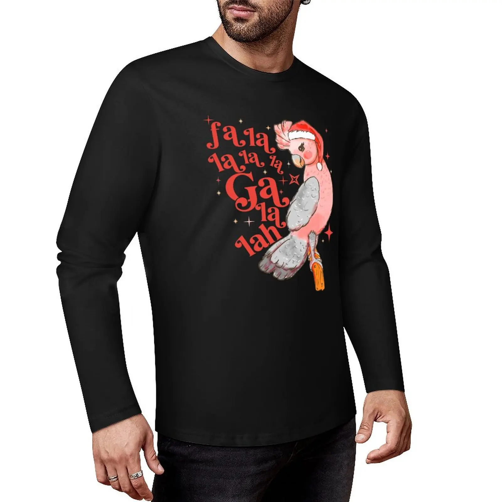 Australian Funny Christmas Holidays Cute Galah Bird Falala Long T-Shirt Blouse custom t shirts oversized t shirts for men