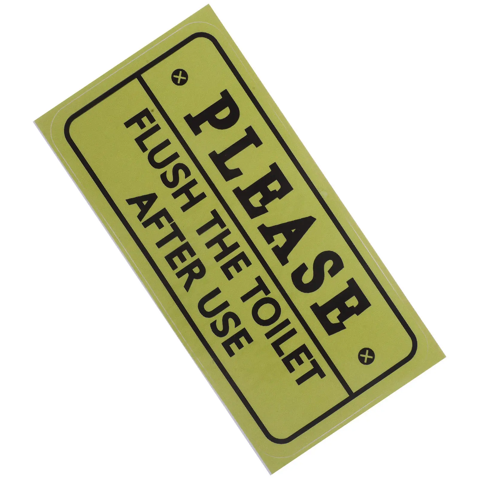 Flush Sign Self-Adhesive Toilet Sticker – Waterproof PVC Bathroom Wall Decal, Easy Install & Oil Resistant