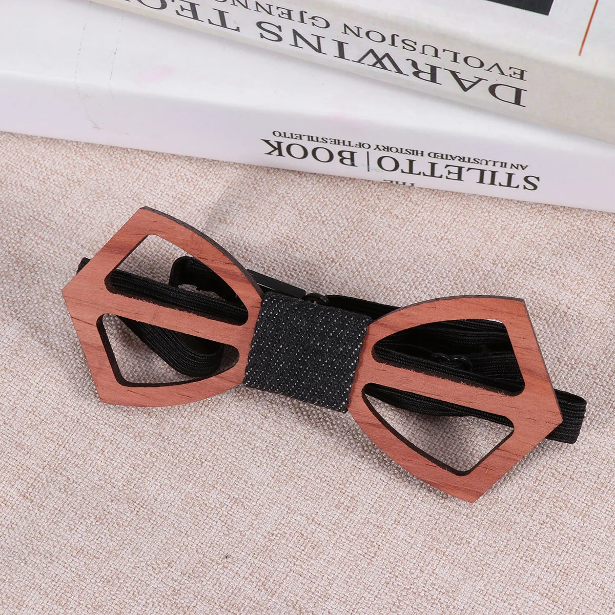 

Wooden Hollow Bowtie Men Bow Tie Bridegroom Wedding Decor Wedding Wooden Bow Tie Elastic Band All