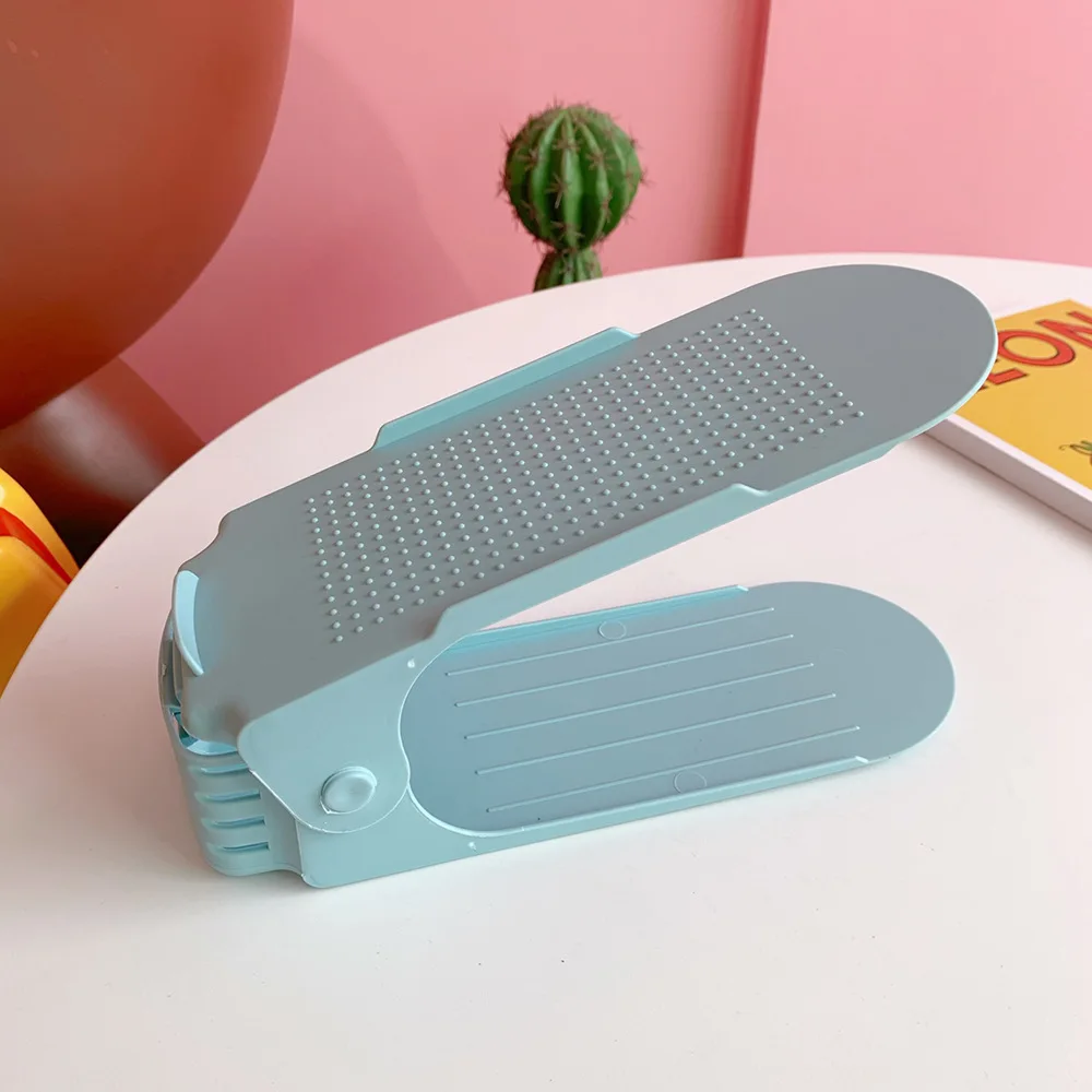 7/100 Stück modernes Schuhregal, Schuhaufbewahrungsregal, doppelschichtig, integriertes, verstellbares Kunststoff-Schuhregal für Zuhause und Wohnzimmer – Detail 4