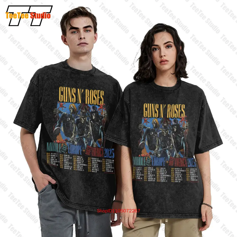 

Винтажная футболка большого размера Guns N Rose Middle Tour 2023, 4UE5