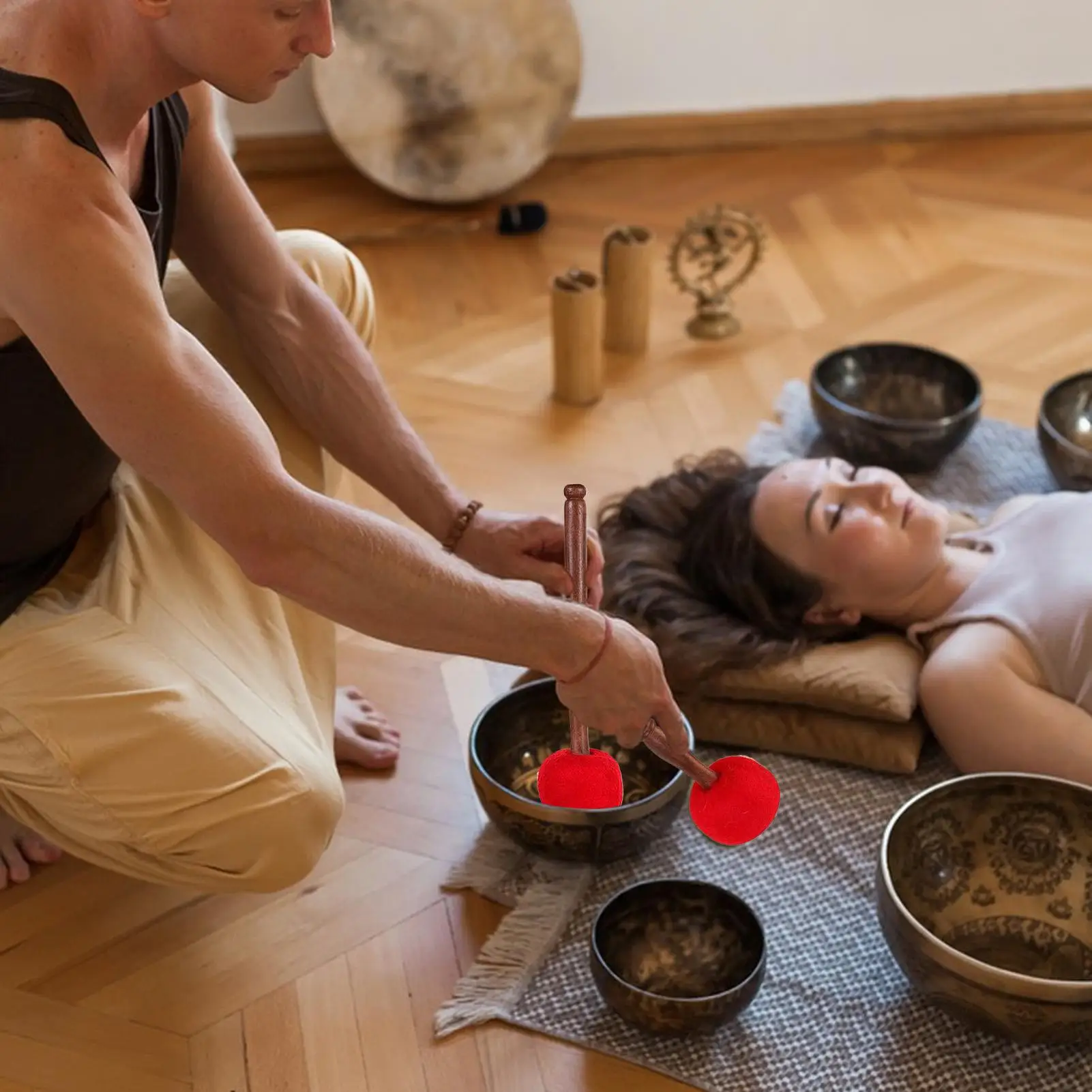 

Звуковая чаша, деревянная звуковая чаша, молоток, инструменты для очищения энергии, музыкальные инструменты для домашнего декора, сорemplation, йога-студия