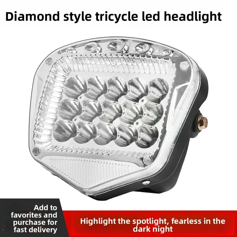

Universal 12-80V 15 LED Beads Headlight Bulb, Super Bright White Light Waterproof Lamp for Motorcycle Scooter E-bike ATV.