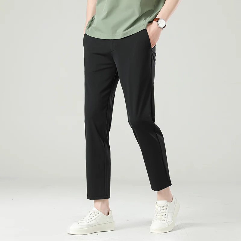 

TPBS09 Летние брюки мужские прямые деловые брюки новые свободные эластичные повседневные универсальные брюки