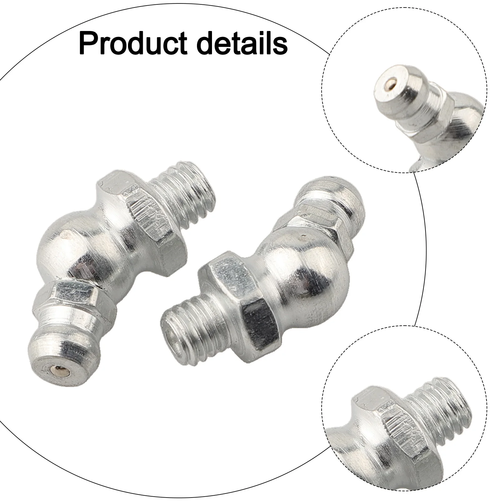 Iron Galvanized Grease Nipple 4pcs for m6 x 1mm 45 Degree Fitting for Machine Tools Industrial Lubrication Iron