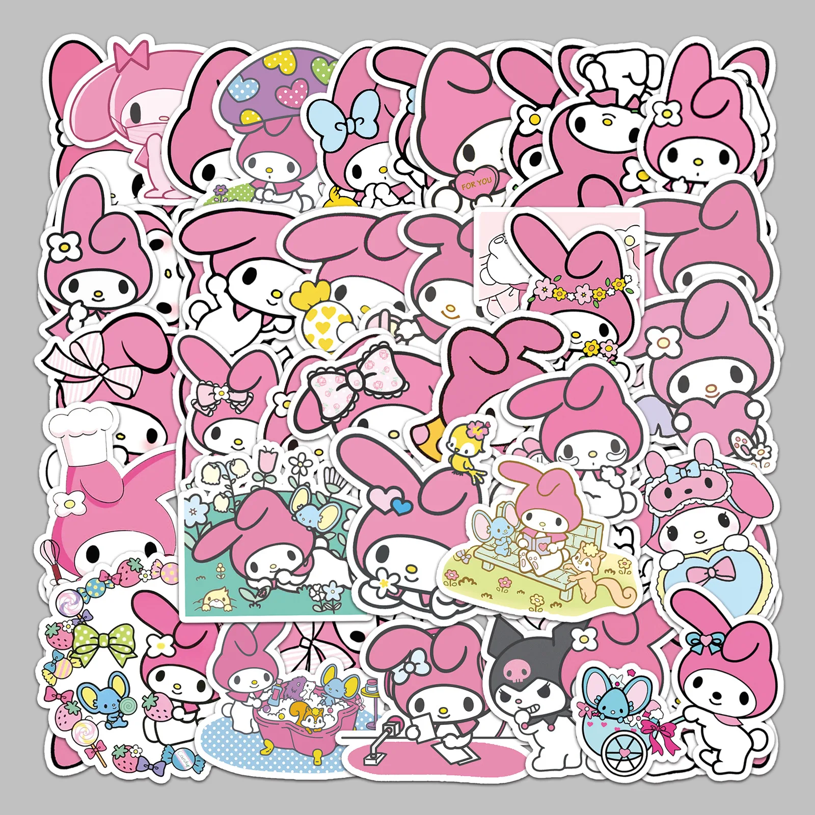 

10/30/50PCS Sanrio My Melody Stickers Cartoon Kids Toy Graffiti Decals DIY Suitcase Skateboard Notebook Phone Cute Sticker Gift