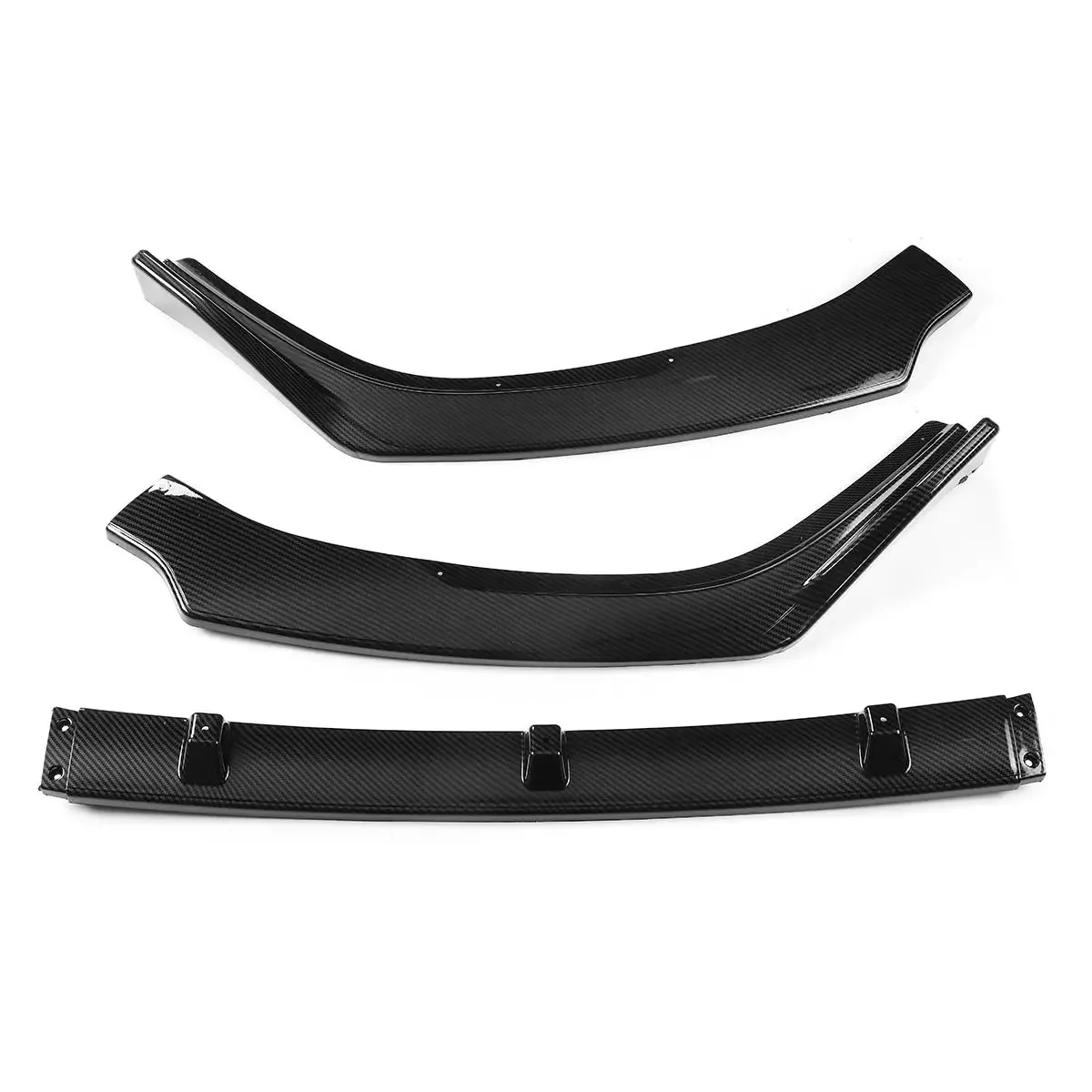 Carbon Fiber Look/Black 3 Piece Car Front Bumper Splitter Lip Spoiler Diffuser Guard Protector Cover For Mazda 3 Axela 2019-2020