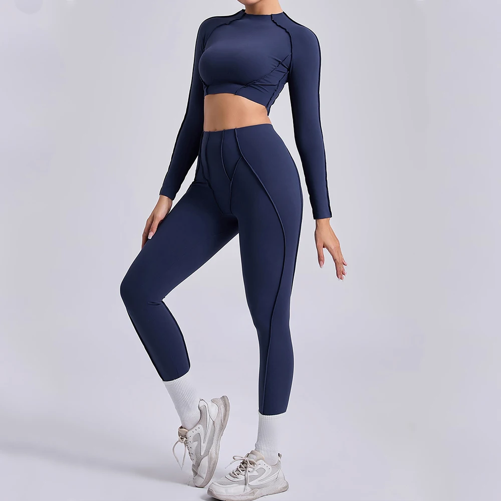 

Yoga Set 2 Pieces Women Tracksuits Gym Clothes Sportswear Yoga Suits Women Fitness Set Sports Long Sleeved Gym Workout Leggings