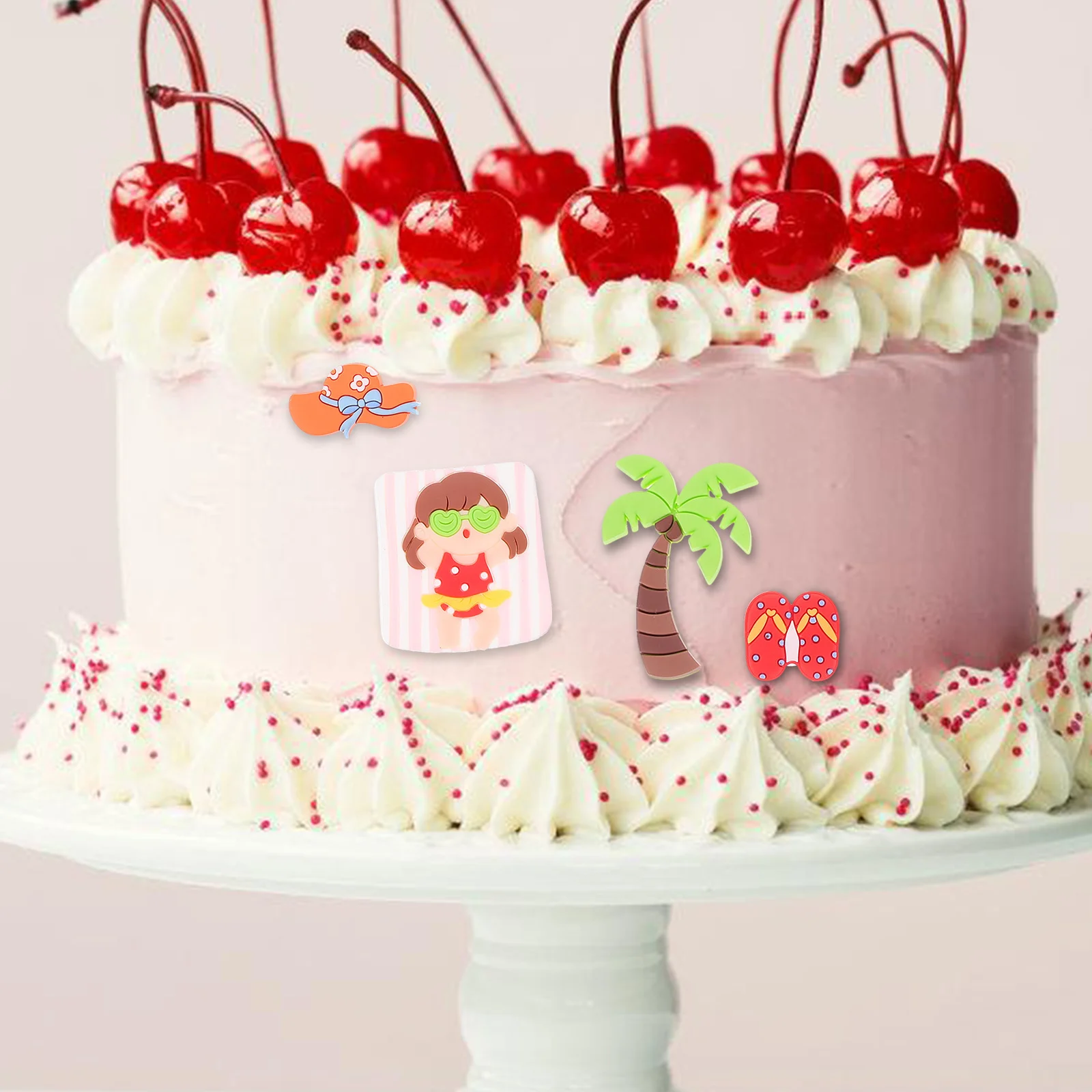 

1 Set Of Cake Decorations Beach Theme Birthday Topper Ocean Party Decor Cupcake Picks Sturdy Lightweight Colorful Cake Ornaments