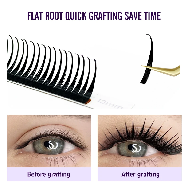 NATUHANA  Wet Eyelash Extension 0.07mm Spikes Lashes Manga Wispy Cosplay Type Eyelashes Fluffy