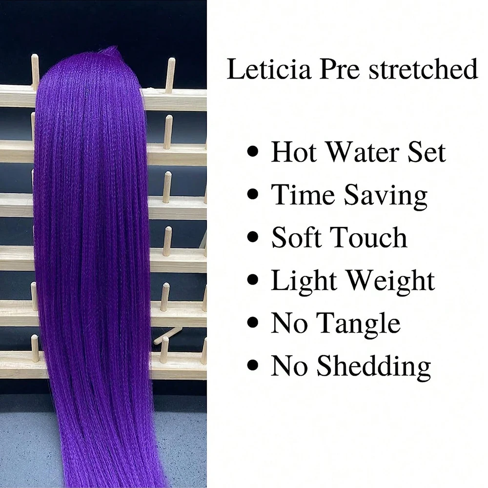 وصلة شعر مضفرة ممتدة مسبقًا، جديلة 26 بوصة بدون صندوق عقدة، كروشيه صناعي احترافي، جديلة EZ طبيعية