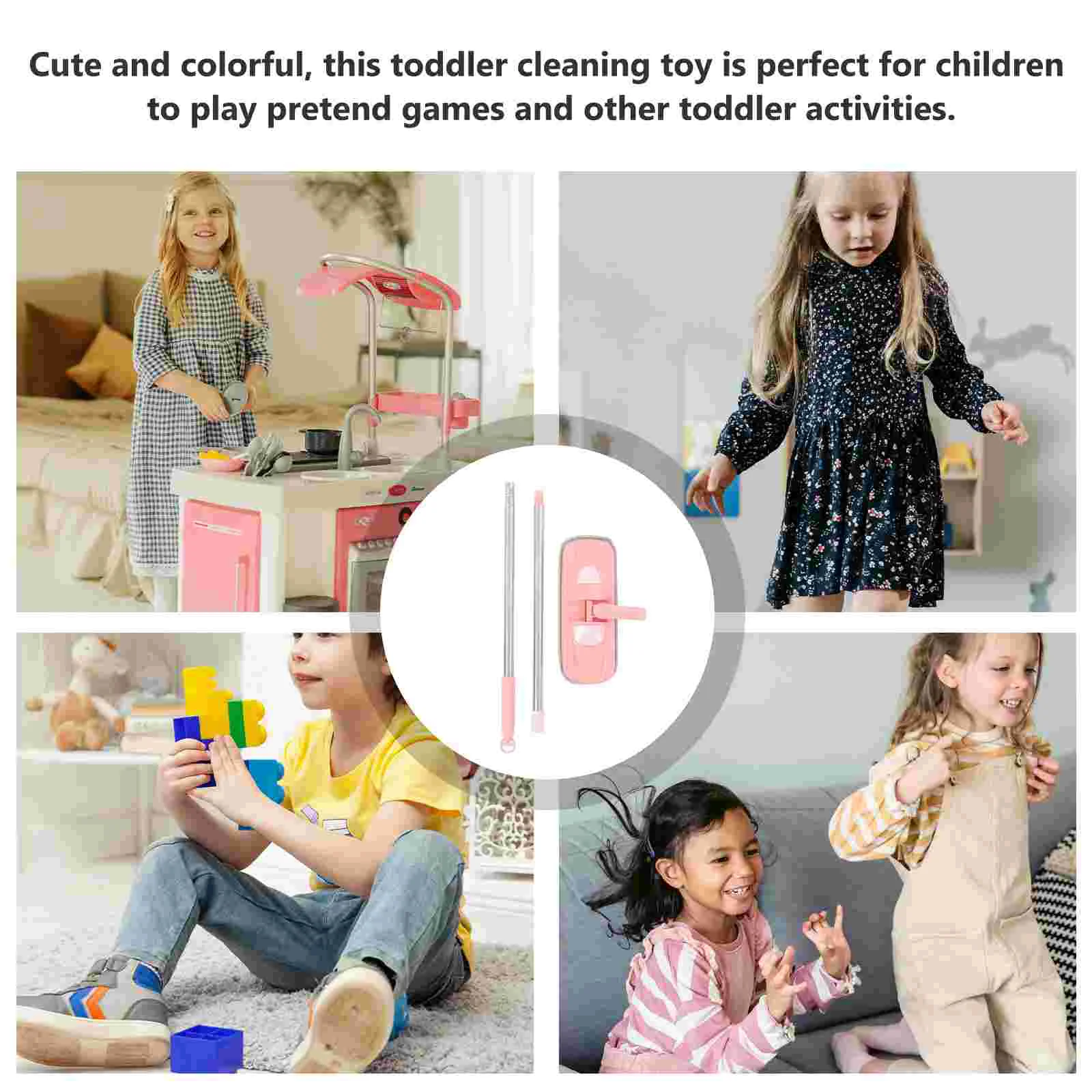 Mini Mop Mops Floor Cleaning Tools Toys Small for Kids Housekeeping Model Supplies Toddler Educational Plaything Chenille B