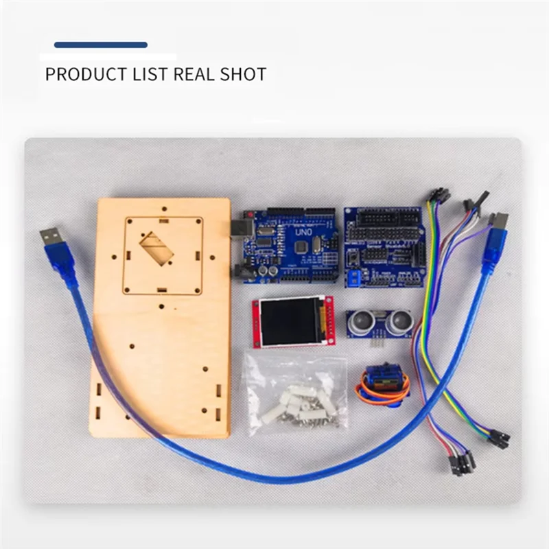 

Arduino For UNO R3 Compatible Student Detection Robot DIY Kit With 1.8 Inch TFT LCD Ultrasonic Radar Scanning Programming