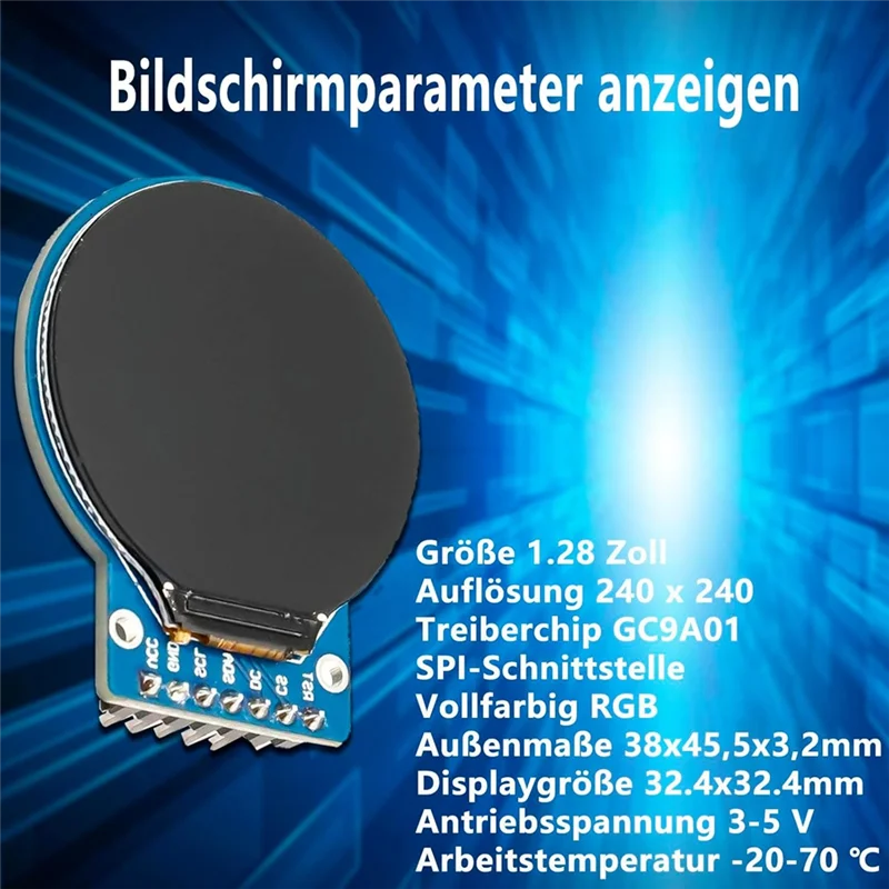 

Well Made-1.28INCH Circular TFT Screen For Arduino RGB IPS HD 240 X 240 Resolution SPI Interface LCD Display Module 2Pack