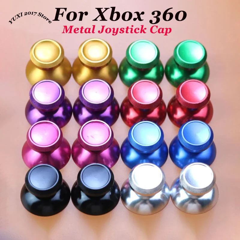 2PCS Colorful Aluminum Metal 3D Analog Thumb Stick Grip Mushroom Joystick Cap For Xbox 360 Gamepad Controller