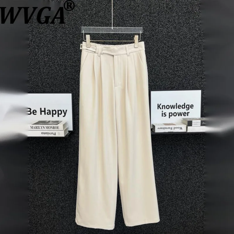 

WVGA Spring New Man High-end Pleated Straight Korean-style Draped Loose-fitting Niche Chic Casual Wide-leg Suit Pants Ins W22336