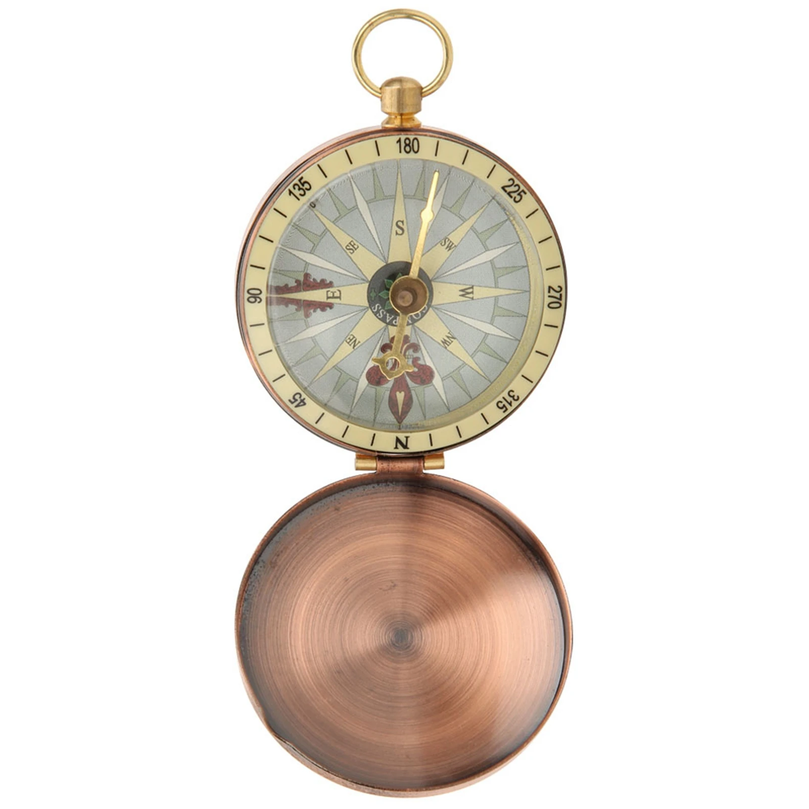 Portable Vintage Retro Metal Copper Cover Pocket Watch for Camping Hiking Boating Portable Vintage