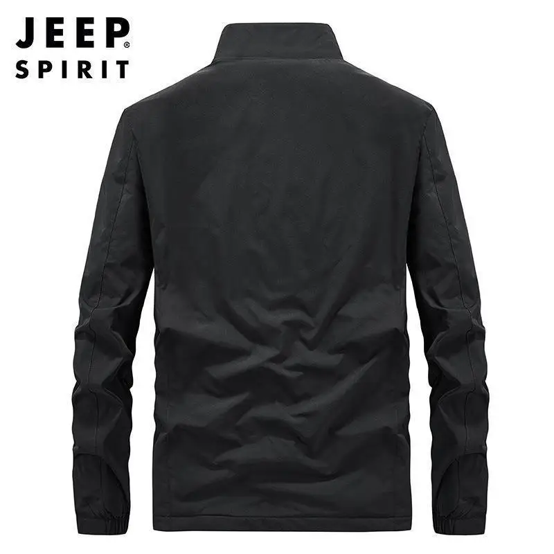 JEEP SPIRIT Autumn Winter Men Plush Thickened Jacket Fashion  Simple Stand Collar Overcoat Casual Warm Oversize Jacket clothes