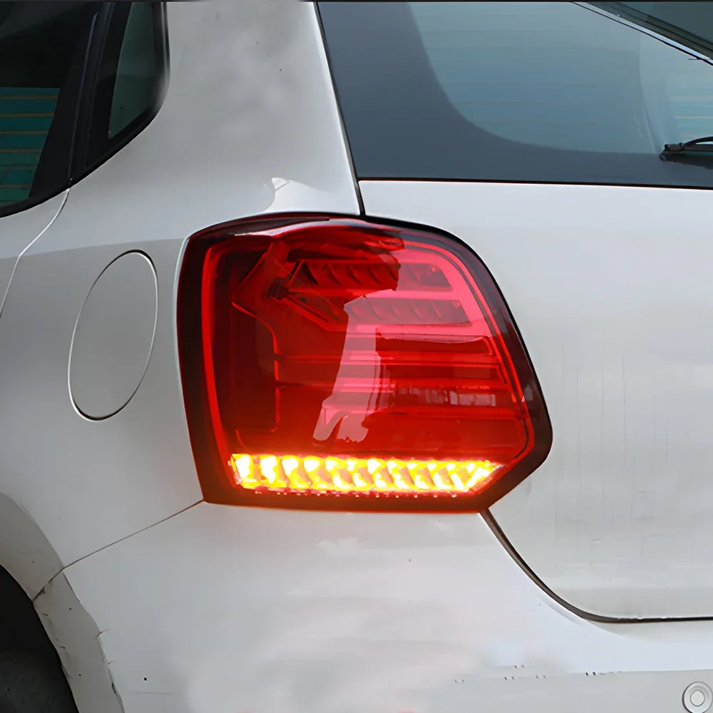 

Для Volkswagen Polo 2011-2018 светодиодные автомобильные задние фонари в сборе, обновленные динамические мигающие автомобильные задние фонари, аксессуары