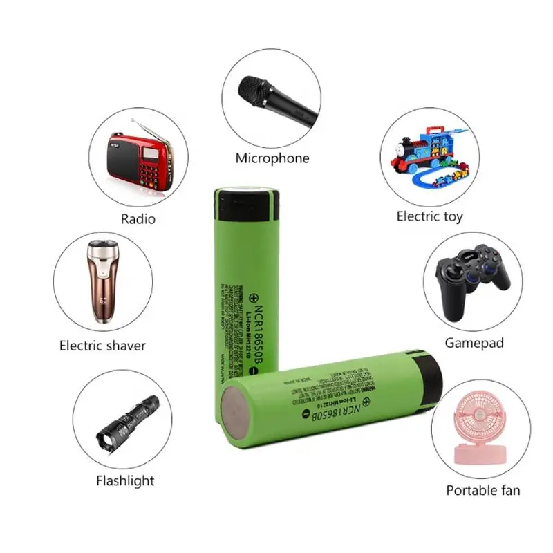 18650 NCR18650B 3400mAh Lithium High Power 3C-5C Discharge 3.7v Rechargeable Battery for LED Flashlight Power Bank Laser Pointer