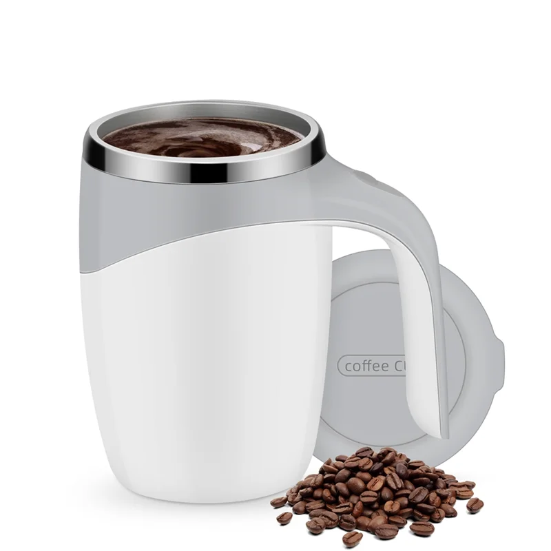 

A33R-2 шт., чашка для перемешивания ленивого кофе, чашка для автоматического перемешивания, магнитная вращающаяся электрическая чашка для молока, чашка для отметки, нержавеющая сталь 304, легкая Insta