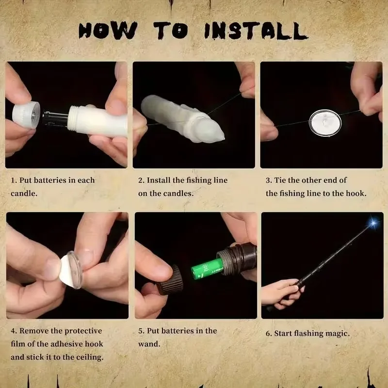 Set di candele LED galleggianti remote con bacchetta magica per decorazioni natalizie per interni ed esterni di Halloween per matrimoni in casa