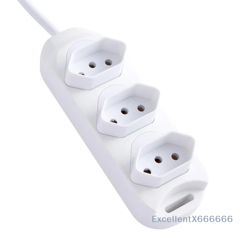 3 Outlet Type L Power Strip Fireproof ABS Shell 250V 10A Rating Perfect For Home Office Travel Daily Use