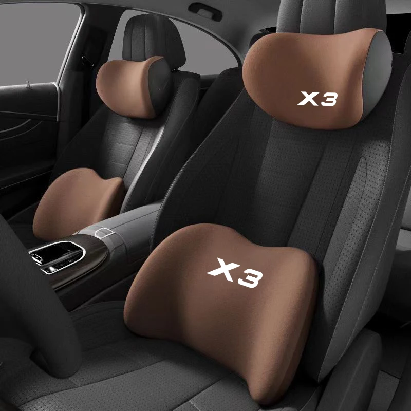 For  BMW X3 Car Memory Foam Neck Pillow Lumbar Cushion To Relieve Cervical Fatigue Car Headrest Cushion