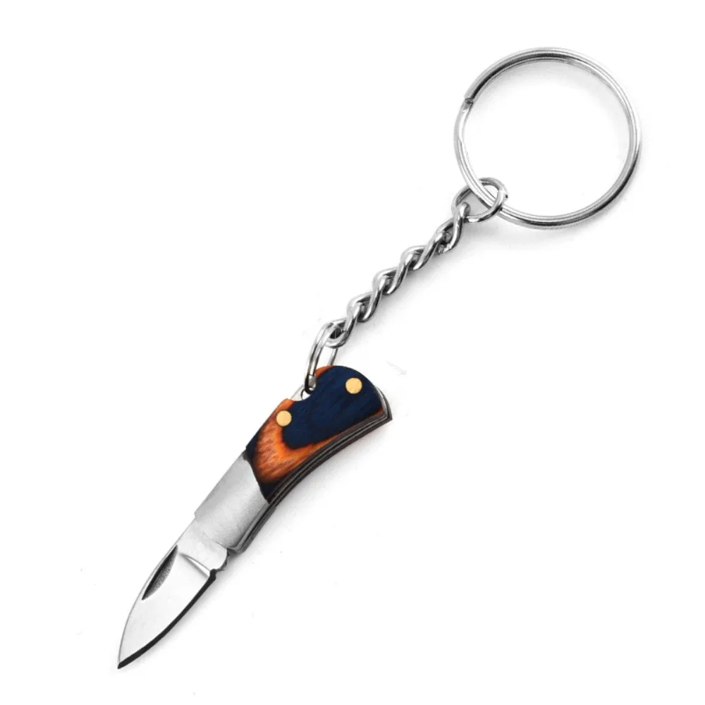 1PCS Mini Fold Knife Keychain Stainless Steel Portable Household Fruit Knife Tools Camping Hiking Outdoor Knocket Cutter Outdoor